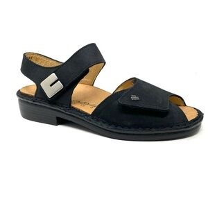 Finn Comfort Luxor Sandals Buggy Black Nubuck Leather UK 3.5 NIB